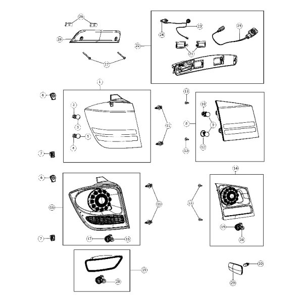 Mopar® - Passenger Side Inner Replacement Tail Light, Dodge Journey