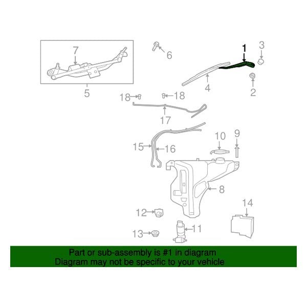Mopar® Dodge Journey 2014 Windshield Wiper Arm