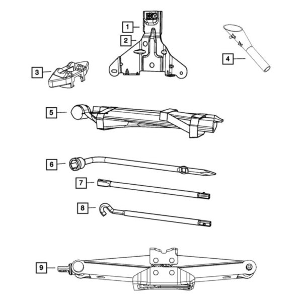 Mopar® - Spare Tire Jack Handle & Wheel Lug Wrench