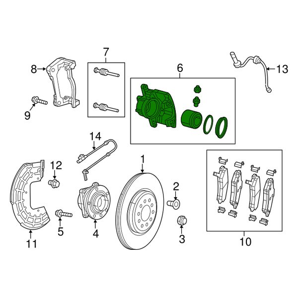 Mopar® - Front Passenger Side Disc Brake Caliper