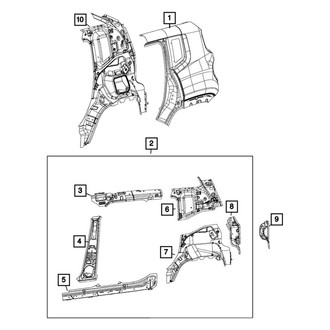 Mopar® - Rear Inner Passenger Side Quarter Panel