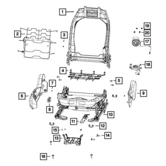 Jeep OE - Front Left Seat Back Frame