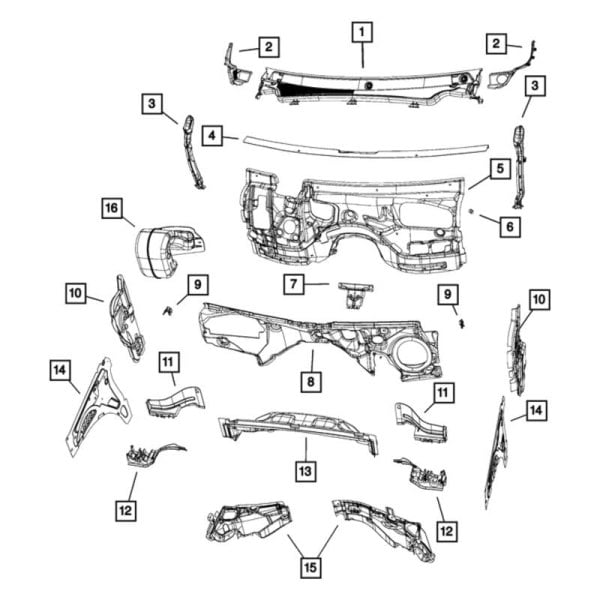 Mopar® 68250497AC - Dash Panel Silencer