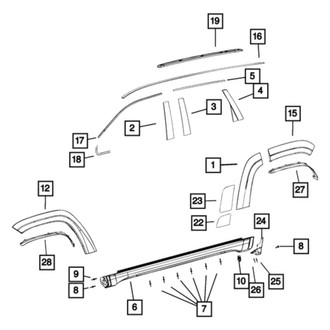Jeep OE - Rear Left Door Reveal Molding