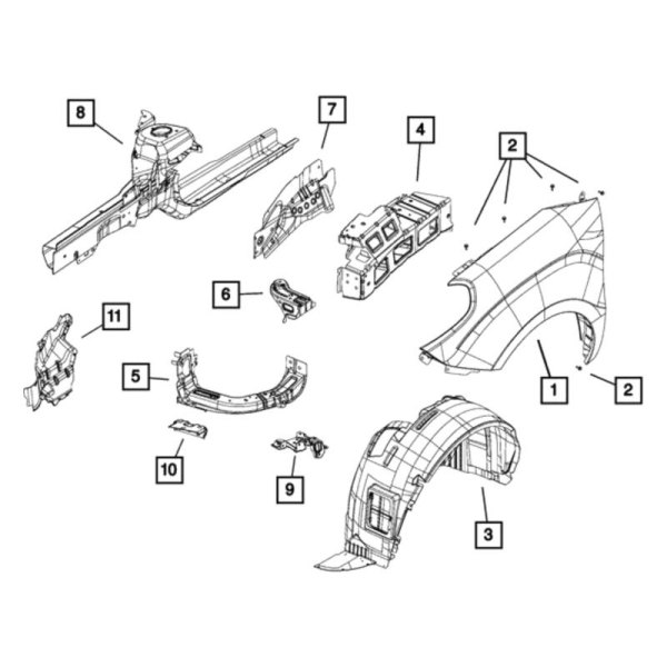 Mopar® - Fender Mounting Front Bracket