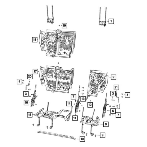 Mopar® - Rear Left Rear Seat Back Frame