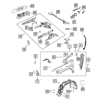 Mopar® - Front Driver Side Fender Splash Shield