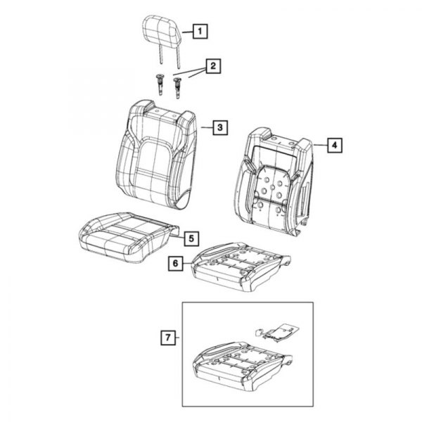 Mopar® - Front Left Seat Back Foam