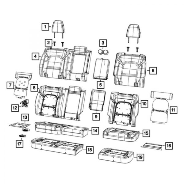 Mopar® - Rear Left Seat Back Foam