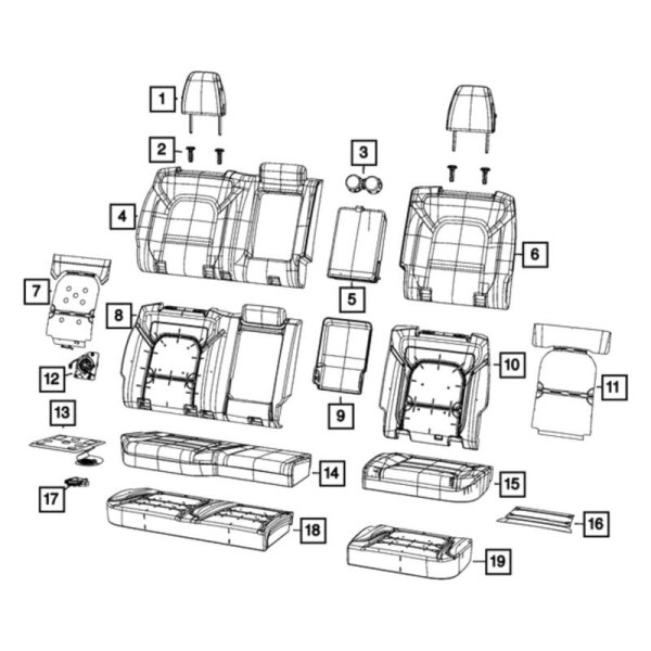 Mopar® - Rear Left Seat Back Foam