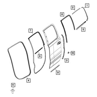 Mopar® - Rear Lower Driver Side Door Reveal Molding