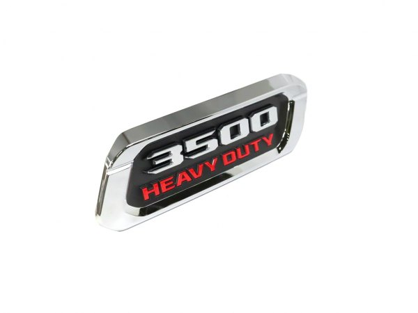 Mopar® - "3500 Heavy Duty" Nameplate Chrome/Red Left Side Hood Emblem