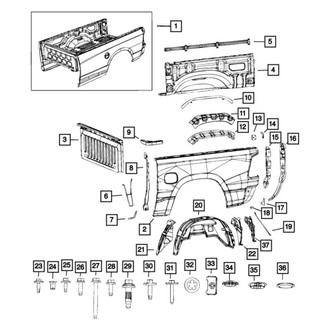 Ram OE - Rear Left Quarter Panel Splash Shield Bracket