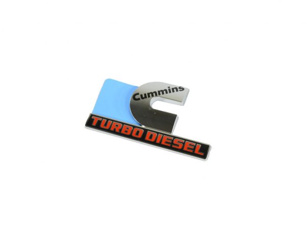 Mopar® - "C Cummins Turbo Diesel" Nameplate Chrome/Black/Red Front Fender Emblem