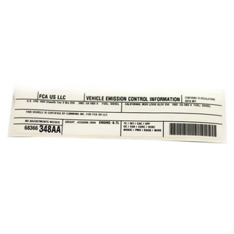 Mopar® - Vehicle Emission Control Information Label