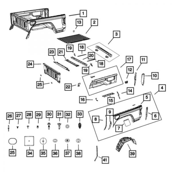 Mopar® - Truck Bed Panel Bracket