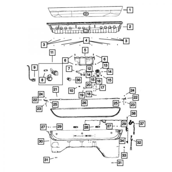 Mopar® - Truck Bed Lid Striker Plate