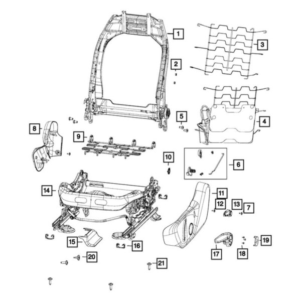 Mopar® - Front Seat Back Recliner Kit