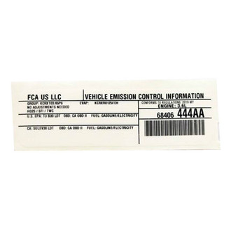 Mopar® - Vehicle Emission Control Information Label