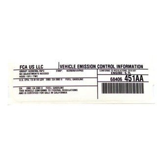 Dodge OE - Emission Label