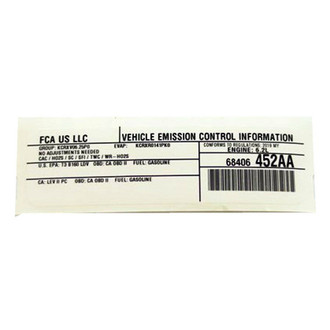 Dodge OE - Emission Label