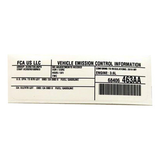 Dodge OE - Emission Label