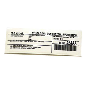 Dodge OE - Emission Label