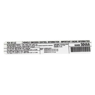 Mopar® - Vehicle Emission Control Information Label