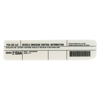 Mopar® - Vehicle Emission Control Information Label