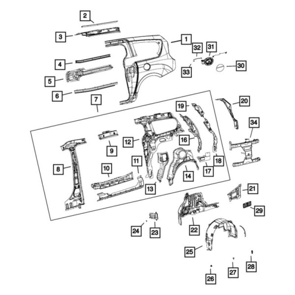 Mopar® - B Pillar Inner Panel