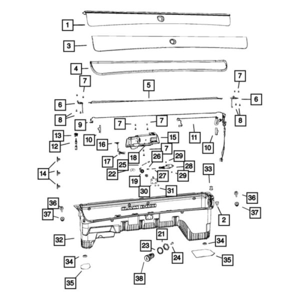 Mopar® - Storage Bin Latch Cover