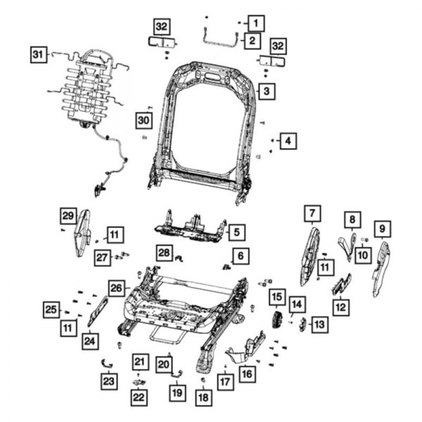 Mopar® 6BN69TX7AB Front Left Seat Recliner Handle