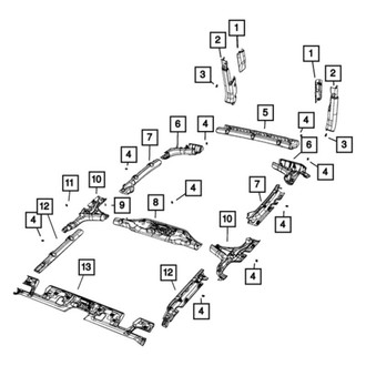 Jeep OE - Rear Center Roll Bar Trim Panel