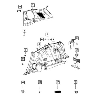 Mopar® - Passenger Side Quarter Panel Trim Cap