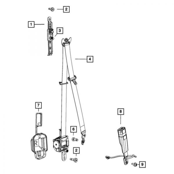 Mopar® - Front Outer Seat Belt