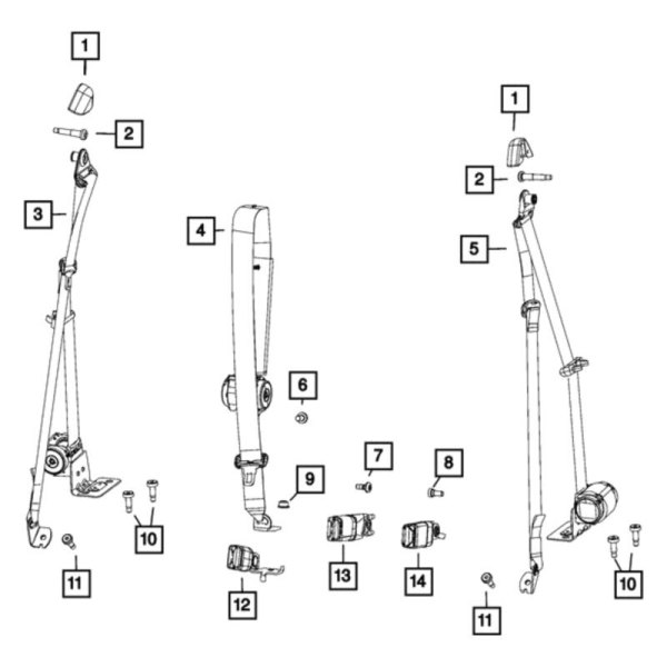 Mopar® 6KC76TX7AA Seat Belt Buckle Assembly