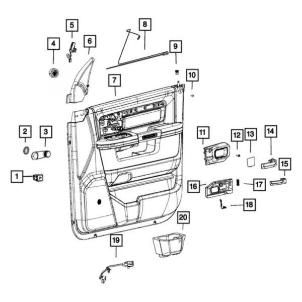 Mopar® - Front Driver Side Inner Door Interior Trim Panel