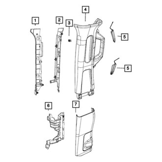 Jeep OE - Rear Right Upper Outer Door Pillar Post Trim Set