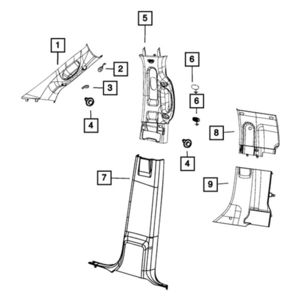 Mopar® - B Pillar Lower Trim Panel
