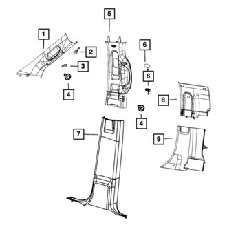 Ram OE - Left Lower Door Pillar Post Trim Set