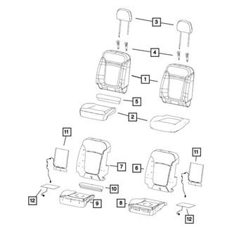 Jeep OE - Front Left Seat Back Cushion Cover