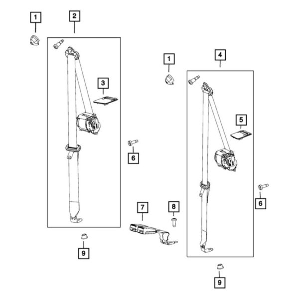 Mopar® - 2nd Row Seat Belt And Retractor