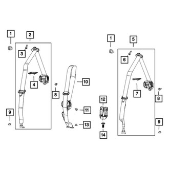 Mopar® - 2nd Row Seat Belt And Retractor