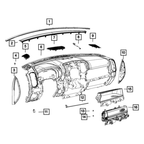 Mopar® - Passenger Side Outer Speaker Cover