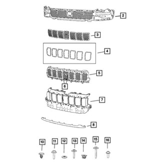 Mopar® - Radiator Grille Trim Ring Kit