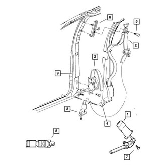 Dodge OE - Front Left Seat Belt Receptacle