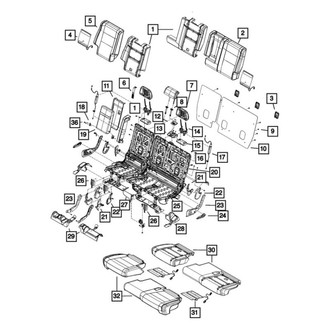 Mopar® - Rear Driver Side Seat Cushion Cover