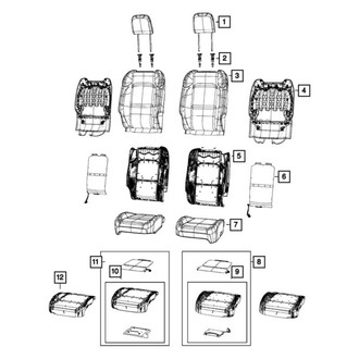 Mopar® - Front Passenger Side Seat Back Cover