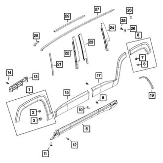 Mopar® - Passenger Side Roof Molding
