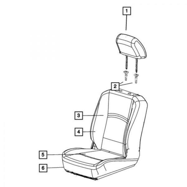 Mopar® - Front Passenger Side Seat Back Cover